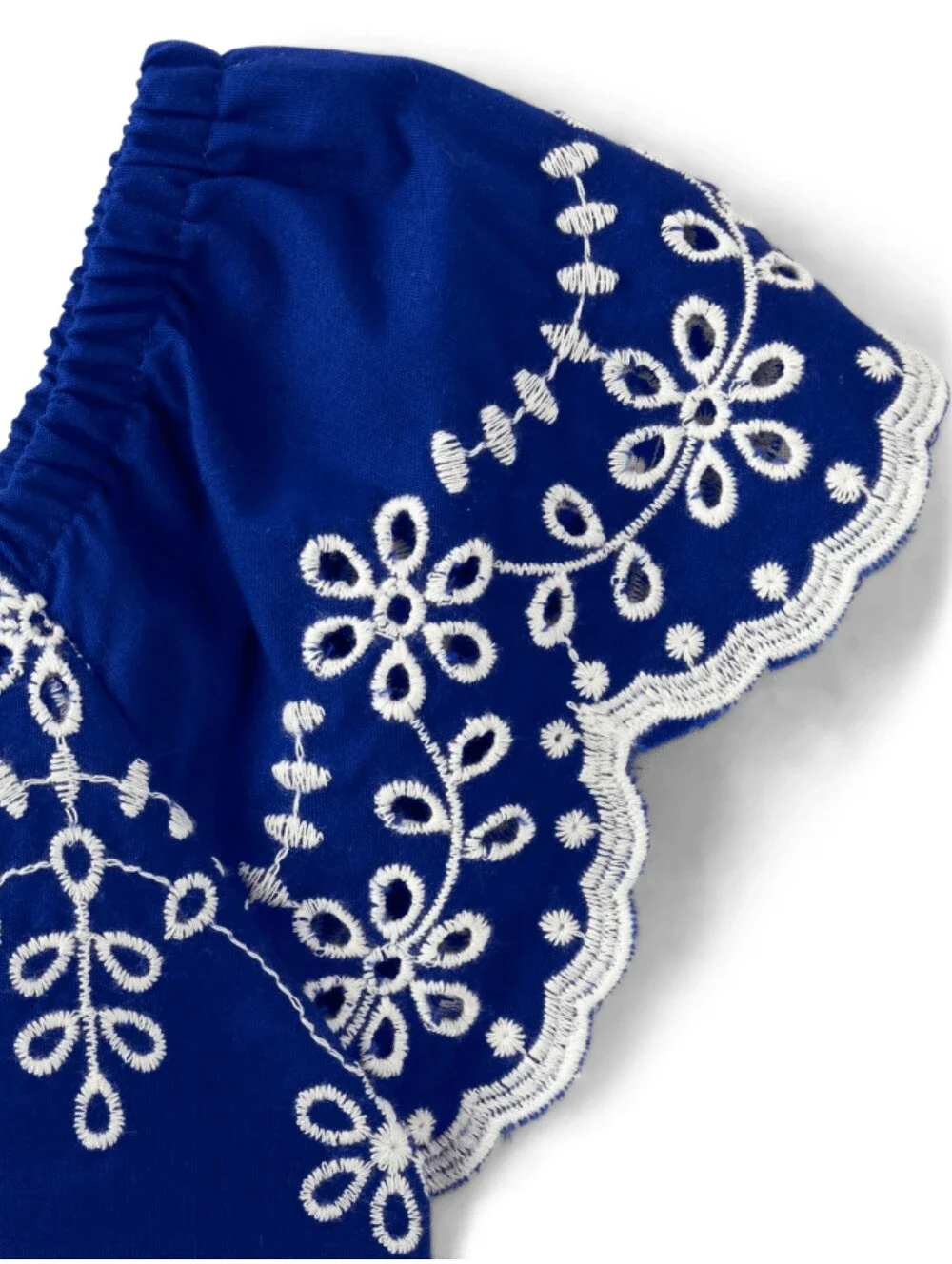 Gymboree Girls Blue Cotton White Embroidery Eyelet Fit & Flare Dress Size 12 NEW